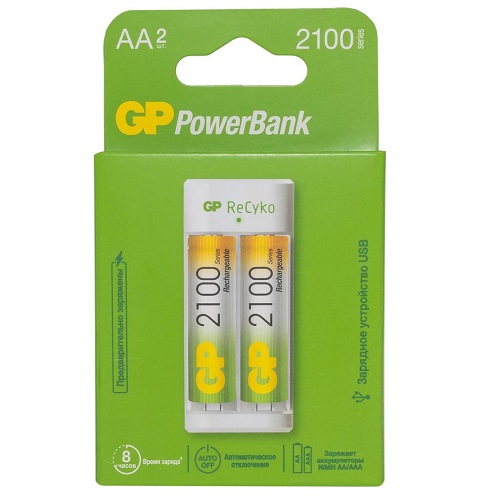 Аккумулятор + зарядное устройство GP Recyko E211210AAHC 2000mAh (2шт) 