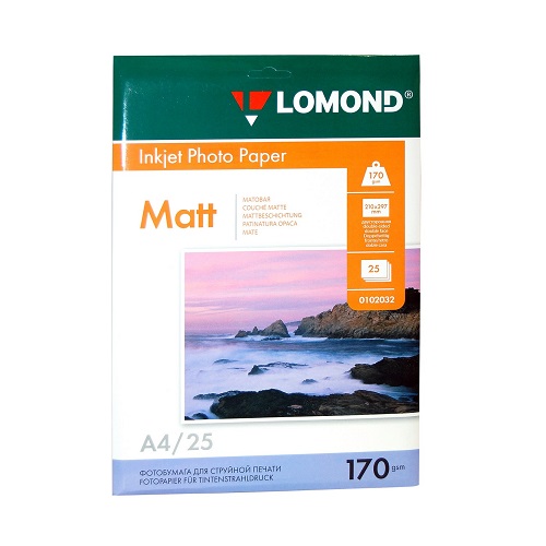 Бумага Lomond матовая 170г двусторонняя 100л