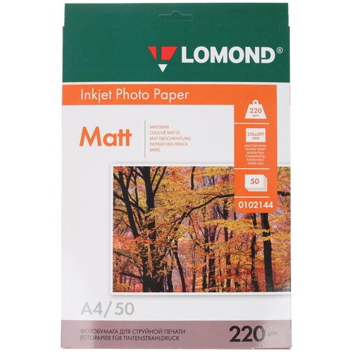 Бумага Lomond матовая 220 двухсторонняя