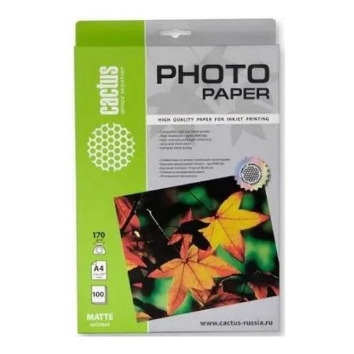 Бумага Cactus матовая 170г/100л/ CS-MA4170100