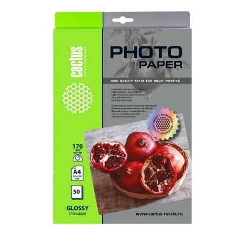 Бумага Cactus глянцевая 170г/50л/ CS-GA417050 