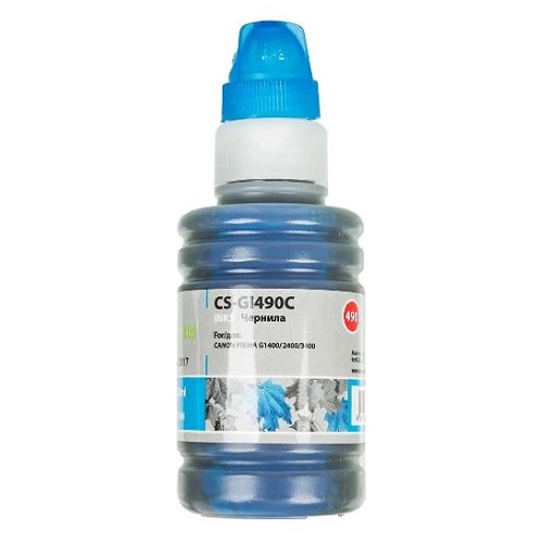 Чернила Cactus CS-GI490C голубой 100мл для Canon PIXMA G1400, G2400, G3400 <CS-GI490C>