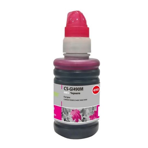 Чернила Cactus CS-GI490M пурпурный 100мл для Canon Pixma G1400/G2400/G3400 <CS-GI490M>