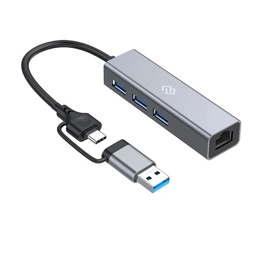 Сетевая карта USB-LAN Digma DHUB-LAN+3USB3.0 USB+TypeC