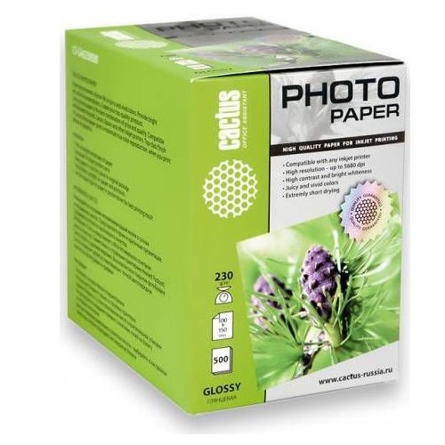 Фото-карточка Cactus 10x15 230 г/м2 глянцевая 500 листов