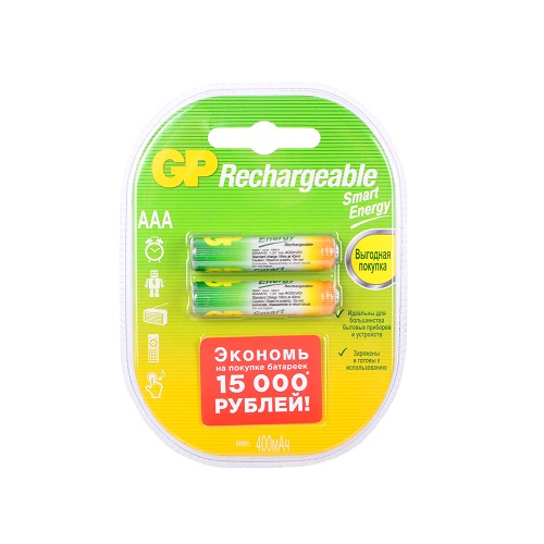 Аккумулятор AAA GP Smart Energy 40AAAHCSV 400mAh (2шт)