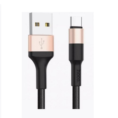 Кабель USB Am - Lightning, Hoco X26 2A Black-Gold, черно-золотой - 1 метр
