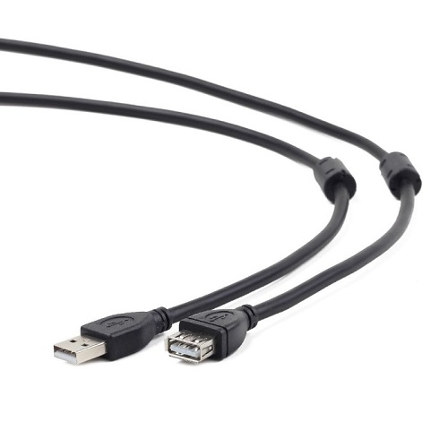 Кабель удлинительный USB 2.0 AM/AF  0,75 м Pro 2ферит. кольца, экран, прозрачный CCF-USB2-AMAF-TR-0.75M Cablexpert