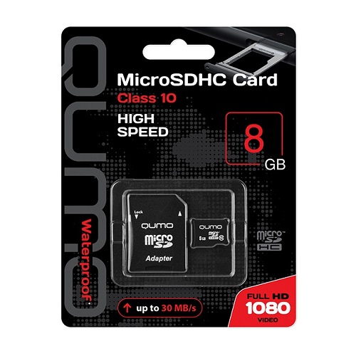 Карта памяти microSDHC 8Gb Qumo
