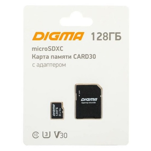 Карта памяти microSDXC 128GB Digma CARD30 V30