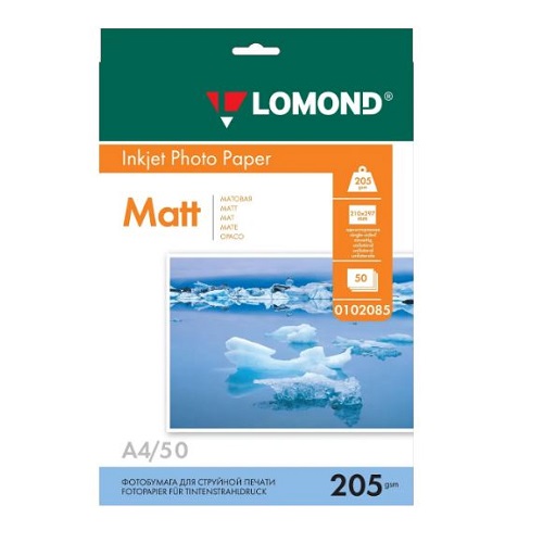 Бумага Lomond матовая 205г (50л) односторонняя