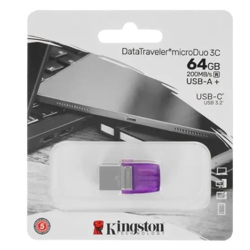 Карта памяти 64Гб Kingston DTDUO3CG3/64GB Type-C