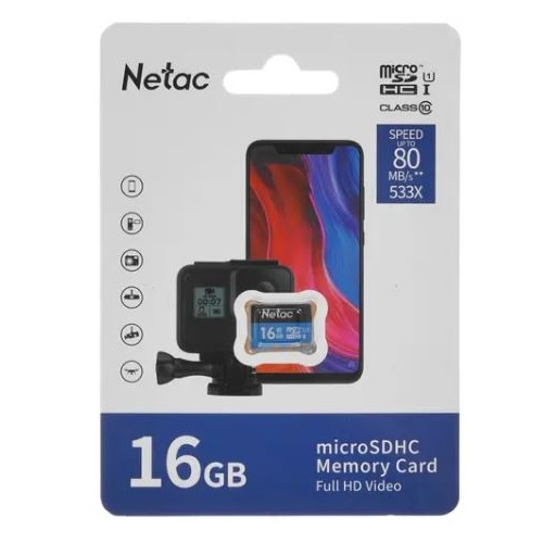 Карта памяти microSDHC 16Gb class10 Netac U3
