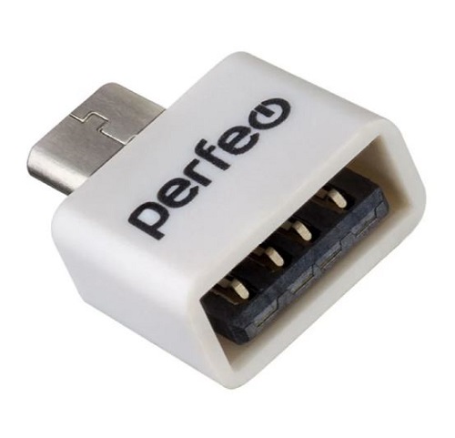 Кабель OTG  USB - microUSB Perfeo (PF-VI-O010 White)