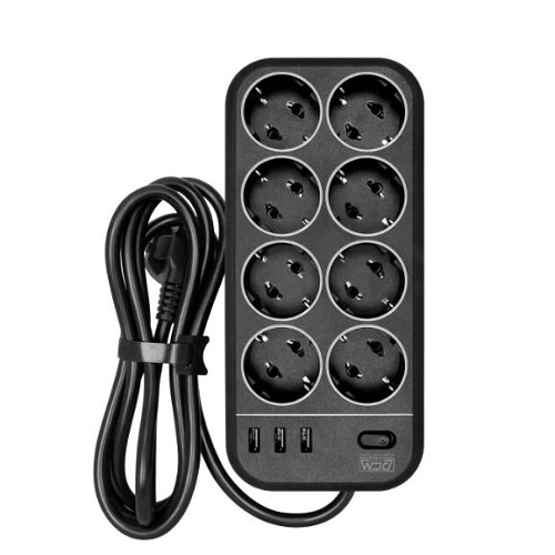 Сетевой фильтр 3м Powercom SP-08 USB03AB (8 розеток) 
