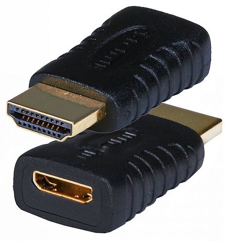 Переходник HDMI female - mini HDMI male, позолоченные контакты