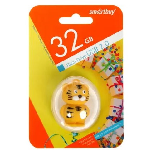 Карта памяти 32Гб SmartBuy Wild Series Тигр (SB32GBTIGERW)