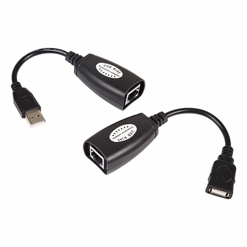 Удлинитель USB активный по витой паре, патч-корд RJ45 до 45 метров