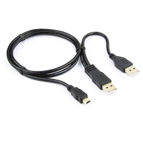 Кабель Mini USB 5p (USB 2.0) 0.9 м с доп питанием