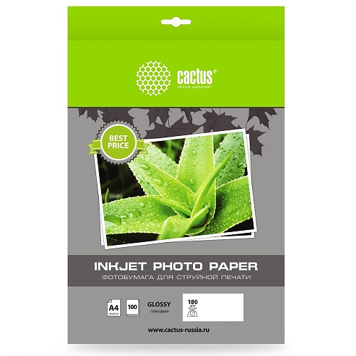 Бумага Cactus глянцевая 180г/100л/ CS-GA4180100ED